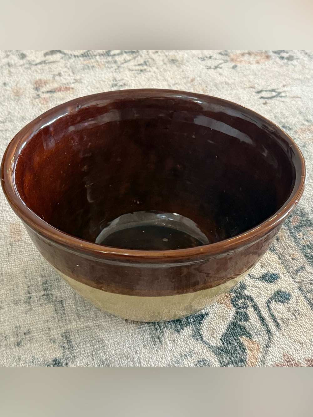 Vintage Yellowware Mixing Bowl | Antique Americana Farmhouse Stoneware